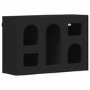 vidaXL Függő szekrény polcokkal ELST Fekete 60 x 20 x 40 cm Faanyag