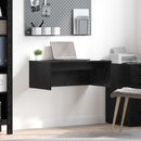 vidaXL Falra szerelhető íróasztal Fekete tölgy 80 x 45 x 30 cm Faanyag