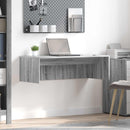 vidaXL Falra szerelhető íróasztal Szürke Sonoma 100 x 45 x 30 cm
