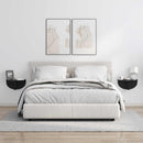 vidaXL Falpolc Falra szerelhető 2 pcs Fekete 38 x 19 x 19 cm Faanyag