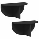 vidaXL Falpolc Falra szerelhető 2 pcs Fekete 38 x 19 x 19 cm Faanyag