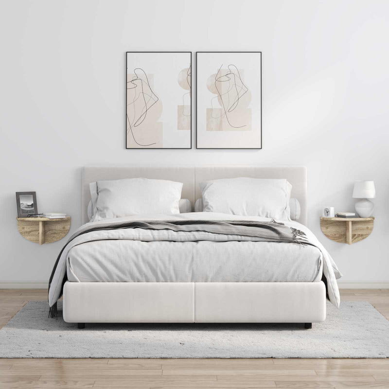 vidaXL Falpolc 2 pcs Sonoma tölgy 38 x 19 x 19 cm Faanyag