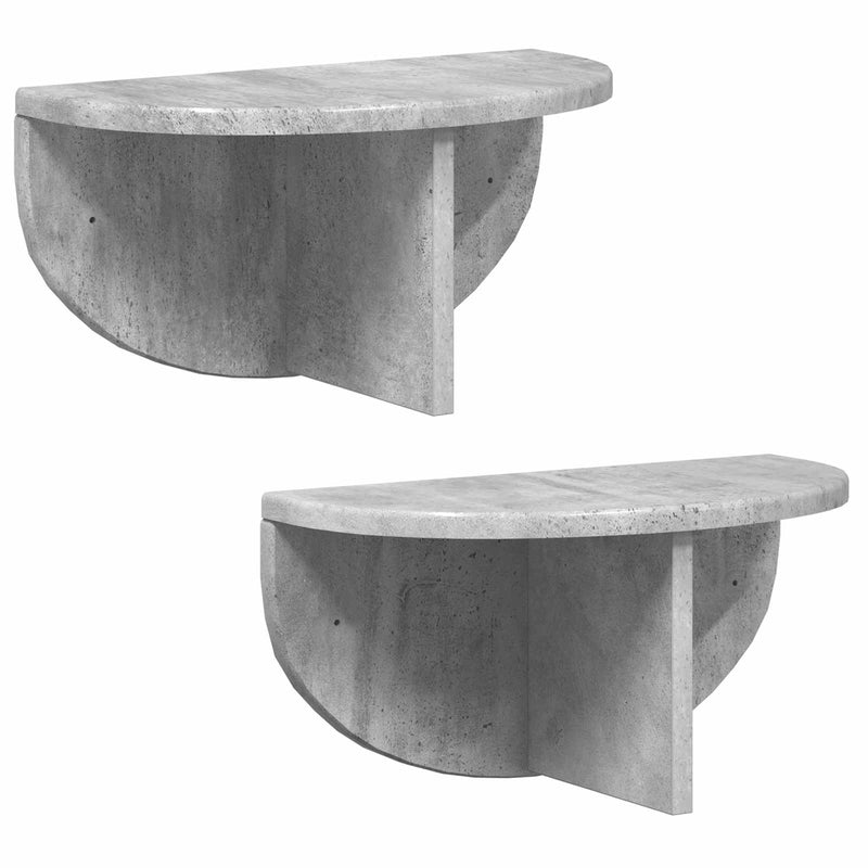 vidaXL Falpolc 2 pcs Beton Szürke 38 x 19 x 19 cm Faanyag