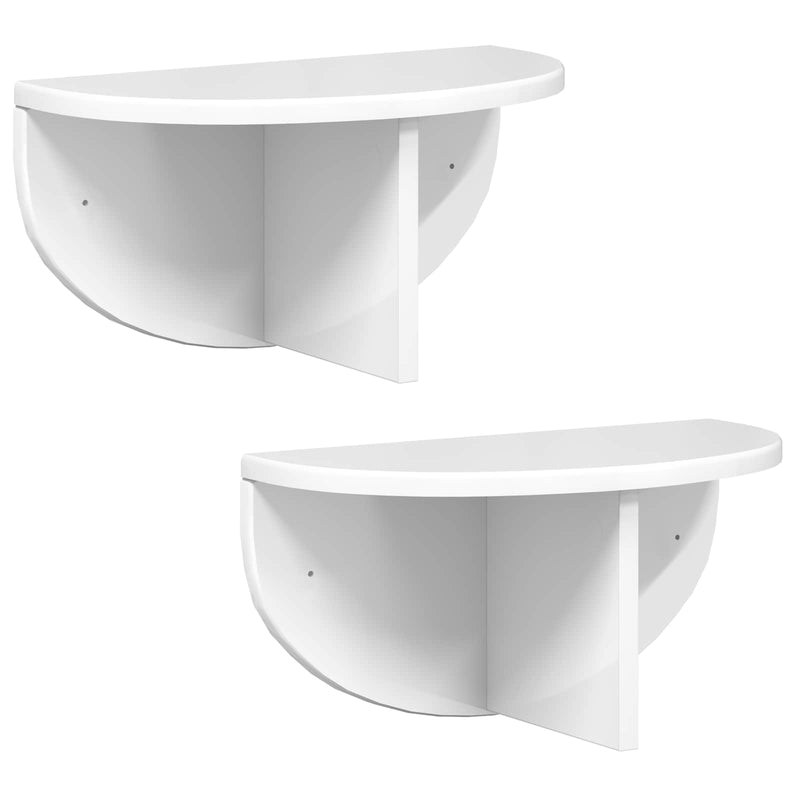 vidaXL Falpolc 2 pcs Magas Fényű Fehér 38 x 19 x 19 cm Faanyag