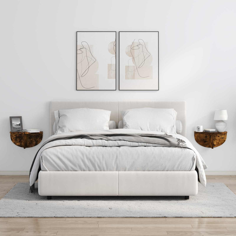 vidaXL Falpolc 2 pcs Füstölt tölgy 38 x 19 x 19 cm Faanyag