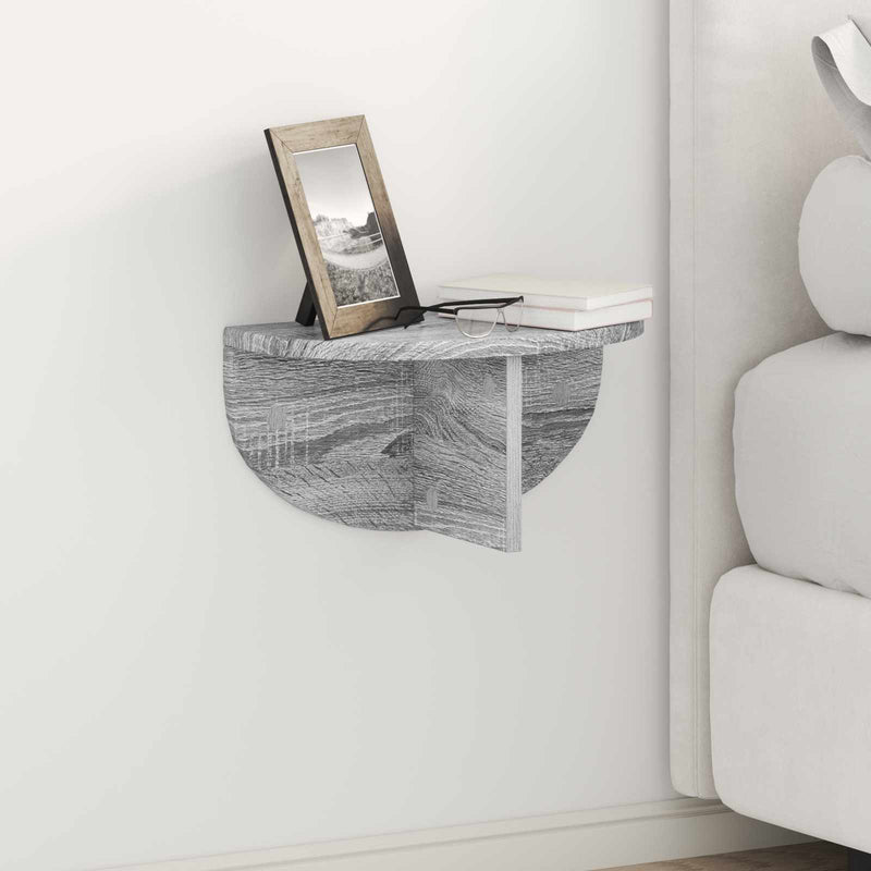 vidaXL Falpolc 2 pcs Szürke Sonoma 38 x 19 x 19 cm Faanyag