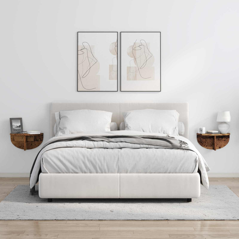 vidaXL Falpolc Falra szerelhető 2 pcs Öreg fa 38 x 19 x 19 cm Faanyag