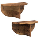 vidaXL Falpolc Falra szerelhető 2 pcs Öreg fa 38 x 19 x 19 cm Faanyag