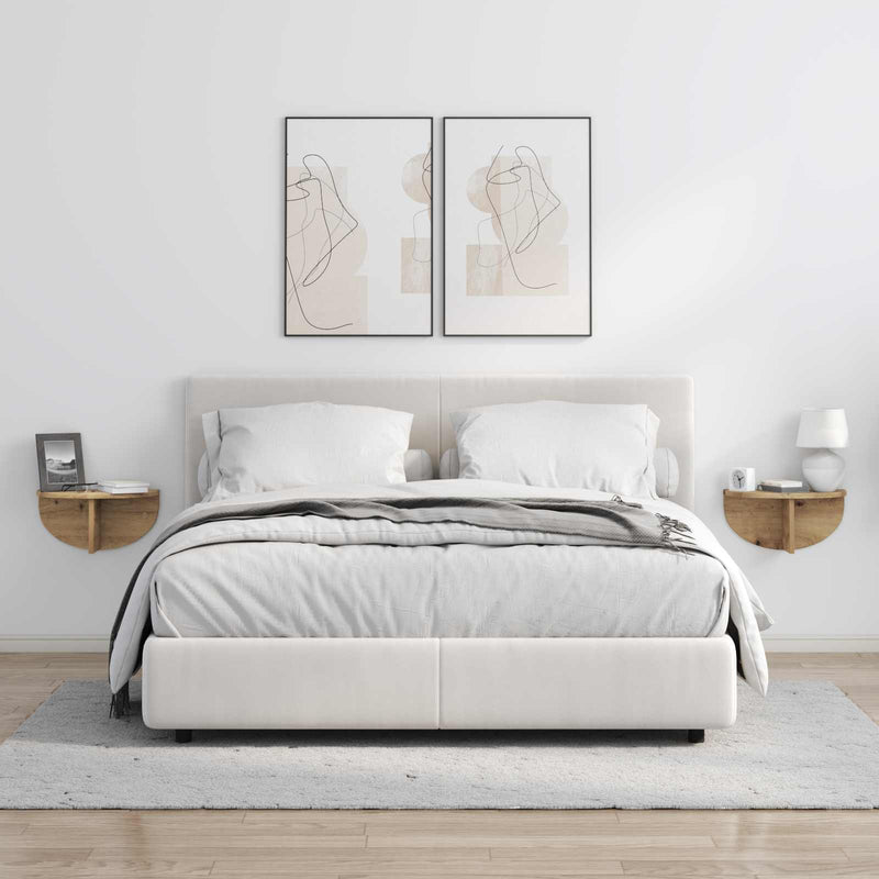 vidaXL Falpolc 2 pcs Artisan tölgy 38 x 19 x 19 cm Faanyag