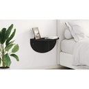 vidaXL Falpolc Falra szerelhető Fekete 48 x 24 x 24 cm Faanyag