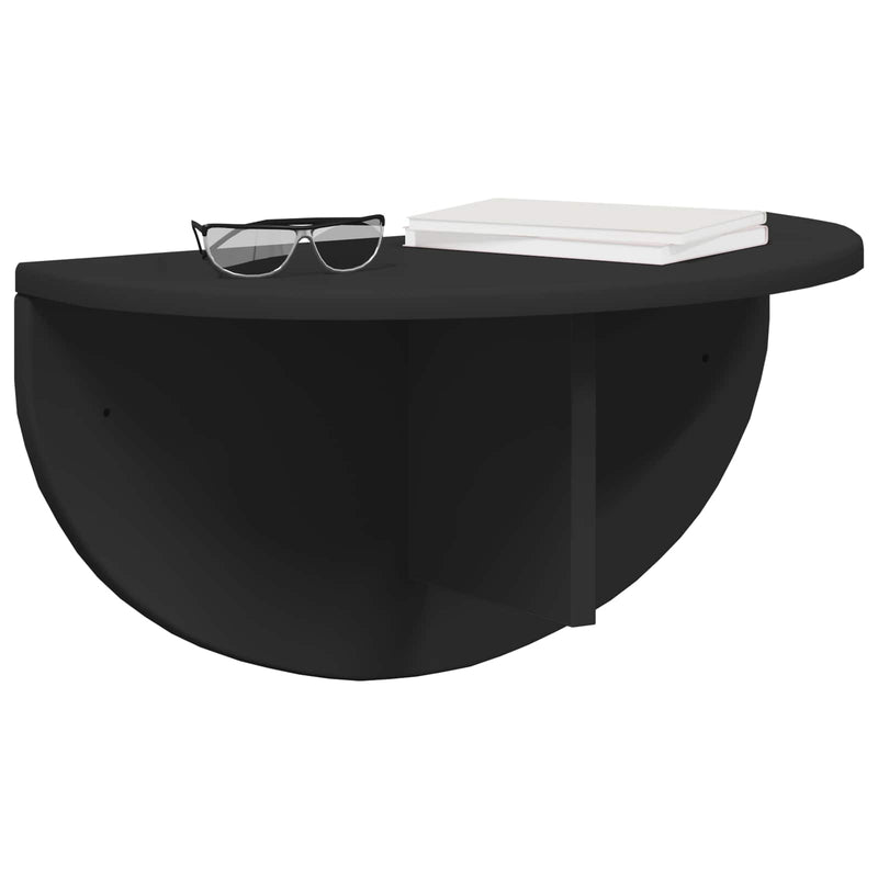 vidaXL Falpolc Falra szerelhető Fekete 38 x 19 x 19 cm Faanyag