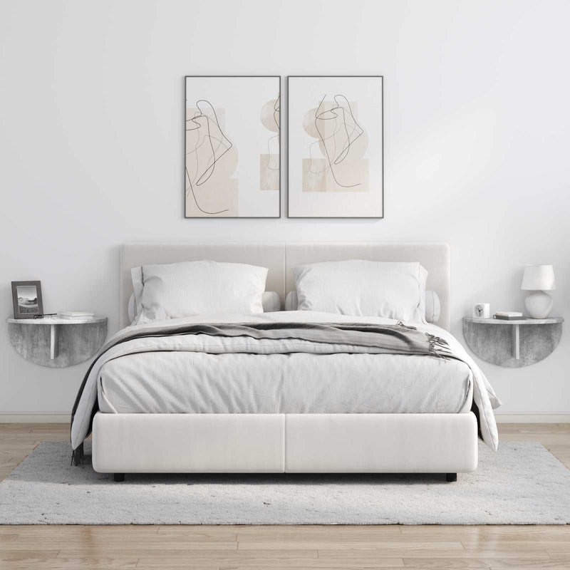 vidaXL Falpolc 2 pcs Beton Szürke 38 x 19 x 19 cm Faanyag