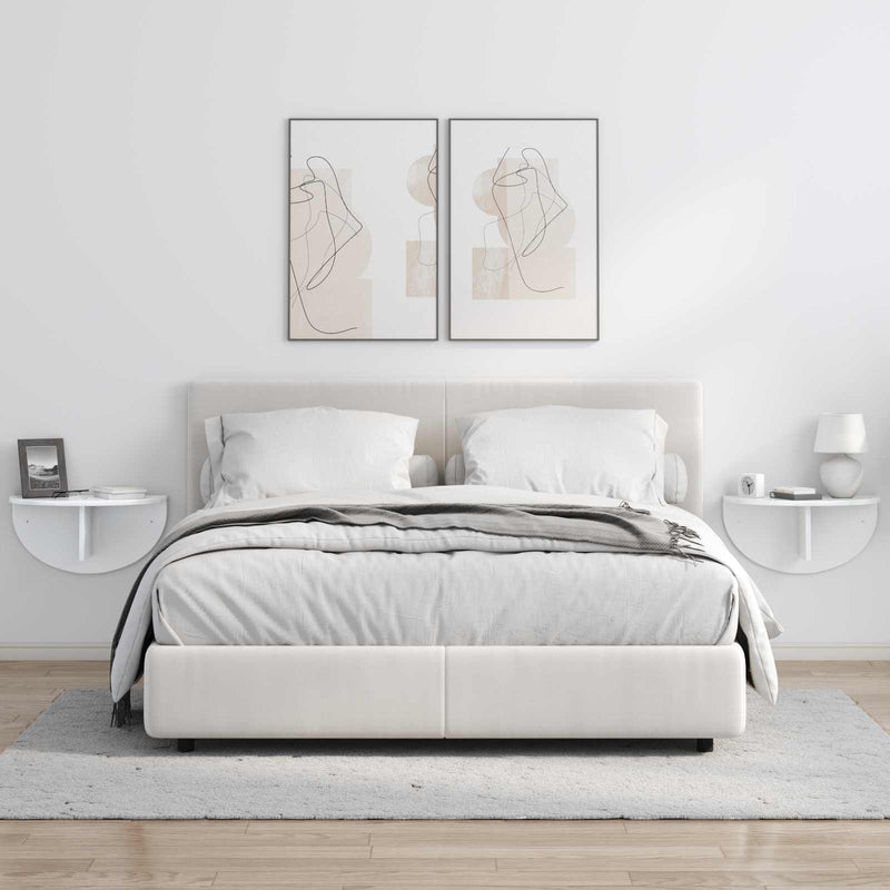 vidaXL Falpolc 2 pcs Magas Fényű Fehér 38 x 19 x 19 cm Faanyag