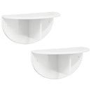 vidaXL Falpolc 2 pcs Magas Fényű Fehér 38 x 19 x 19 cm Faanyag