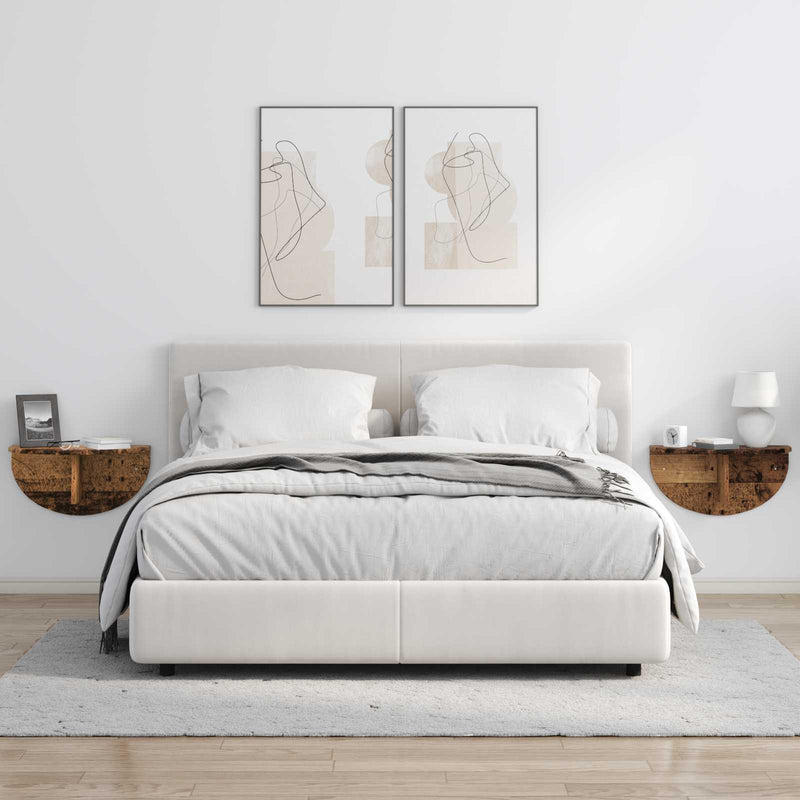 vidaXL Falpolc Falra szerelhető 2 pcs Öreg fa 38 x 19 x 19 cm Faanyag