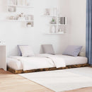 vidaXL Földi ágykeret Füstölt tölgy 90 x 190 cm Szerelt Fa