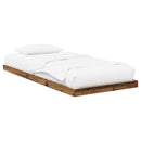 vidaXL Földi ágykeret Öreg fa 100 x 200 cm Faanyag