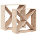 vidaXL Borágas 2 pcs Természetes 62 x 25 x 62 cm Tömör fenyőfa