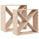 vidaXL Borágas 2 pcs Természetes 62 x 25 x 62 cm Tömör fenyőfa