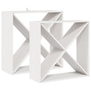 vidaXL Borágas 2 pcs Fehér 62 x 25 x 62 cm Tömör fenyőfa