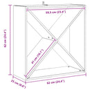 vidaXL Borágas 4 pcs Természetes 62 x 25 x 62 cm Tömör fenyőfa