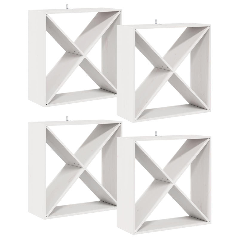 vidaXL Borágas 4 pcs Fehér 62 x 25 x 62 cm Tömör fenyőfa