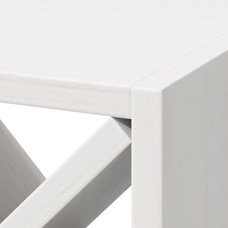 vidaXL Borágas 2 pcs Fehér 62 x 25 x 62 cm Tömör fenyőfa