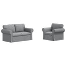 vidaXL Kanapé Szett 2 pcs Világosszürke 155 x 82 x 80 cm szövet