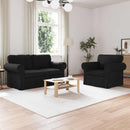 vidaXL Kanapé Szett 2 pcs Fekete 155 x 82 x 80 cm szövet