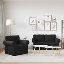vidaXL Kanapé Szett 2 pcs Fekete 155 x 82 x 80 cm szövet