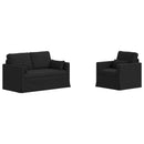 vidaXL Kanapé Szett 2 pcs Fekete 139 x 78 x 80 cm szövet