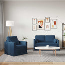 vidaXL Kanapé Szett 2 pcs Kék 139 x 78 x 80 cm szövet