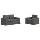 vidaXL Kanapé Szett 2 pcs Sötétszürke 162 x 80 x 82 cm szövet