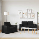 vidaXL Kanapé Szett 2 pcs Fekete 162 x 80 x 82 cm szövet