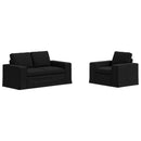 vidaXL Kanapé Szett 2 pcs Fekete 162 x 80 x 82 cm szövet