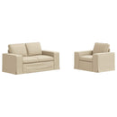 vidaXL Kanapé Szett 2 pcs Krém 162 x 80 x 82 cm szövet
