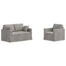 vidaXL Kanapé Szett 2 pcs Világosszürke 138 x 78 x 80 cm Bársony
