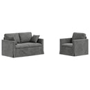 vidaXL Kanapé Szett 2 pcs Sötétszürke 138 x 78 x 80 cm Bársony