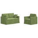 vidaXL Kanapé Szett 2 pcs Világos zöld 138 x 78 x 80 cm Bársony