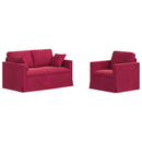 vidaXL Kanapé Szett 2 pcs Bordó 138 x 78 x 80 cm Bársony