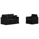 vidaXL Kanapé Szett 2 pcs Fekete 138 x 78 x 80 cm Bársony