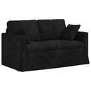 vidaXL Kanapé Szett 2 pcs Fekete 138 x 78 x 80 cm Bársony