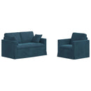 vidaXL Kanapé Szett 2 pcs Kék 138 x 78 x 80 cm Bársony