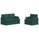 vidaXL Kanapé Szett 2 pcs Sötétzöld 144 x 80 x 85 cm szövet
