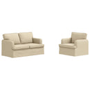 vidaXL Kanapé Szett 2 pcs Krém 144 x 80 x 85 cm szövet