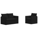 vidaXL Kanapé Szett 2 pcs Fekete 136 x 82 x 85 cm Szövet