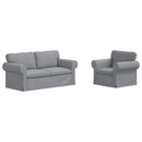 vidaXL Kanapé Szett 2 pcs Világosszürke 175 x 82 x 80 cm szövet