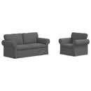 vidaXL Kanapé Szett 2 pcs Sötétszürke 175 x 82 x 80 cm szövet