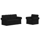 vidaXL Kanapé Szett 2 pcs Fekete 175 x 82 x 80 cm szövet