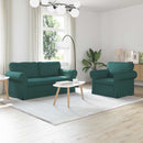 vidaXL Kanapé Szett 2 pcs Sötétzöld 175 x 82 x 80 cm szövet